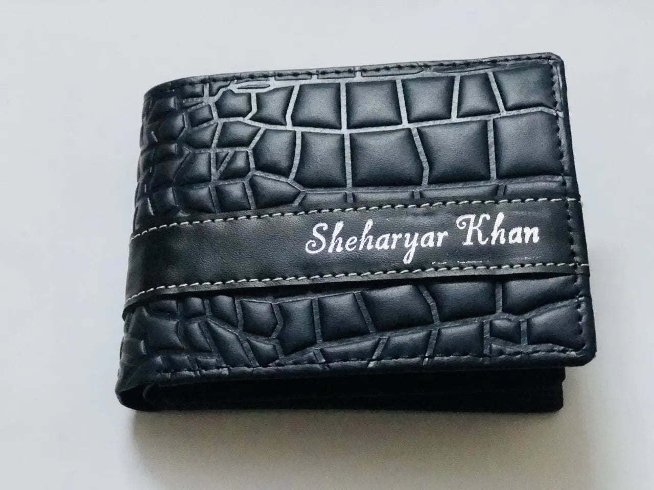 Engraved Crocodile Wallet