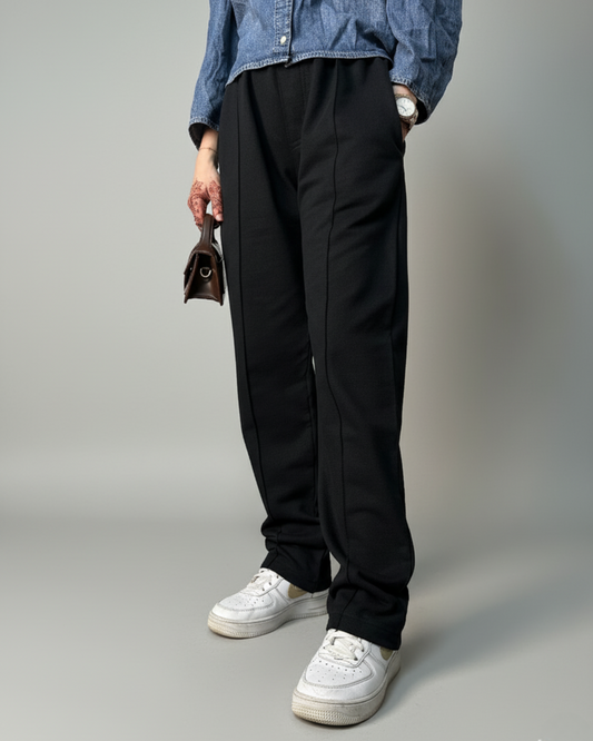 Black Pleated Unisex Trouser