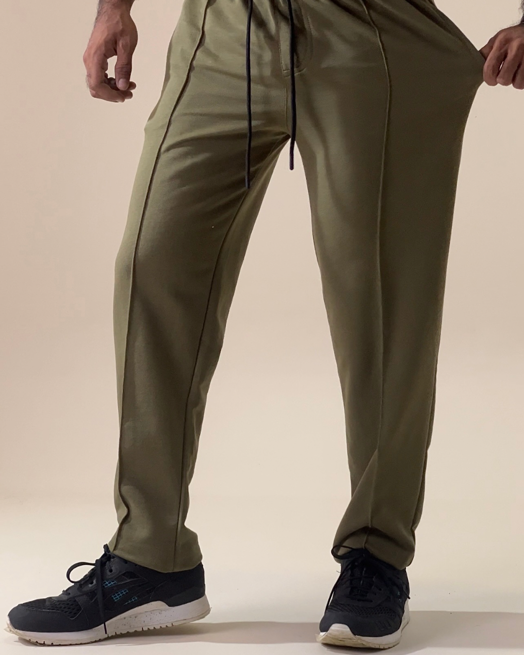 Army Green Pleated Unisex Trouser